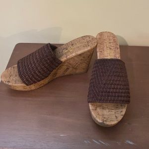 Wedge brown sandals size 8 1/2